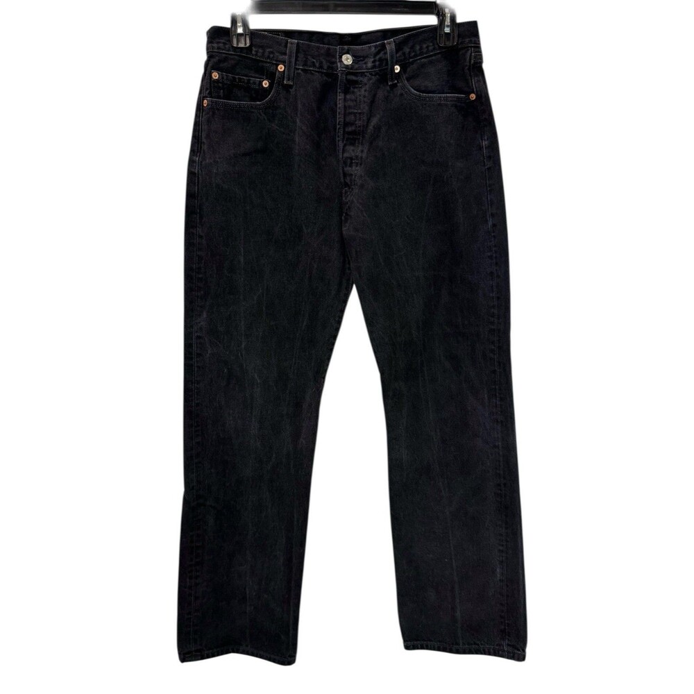 Men’s Levi’s 501 Jeans Black 36x34 Levi Strauss Denim Button Fly Straight Leg